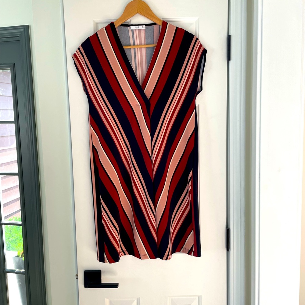 Striped A-Line dress by Mango